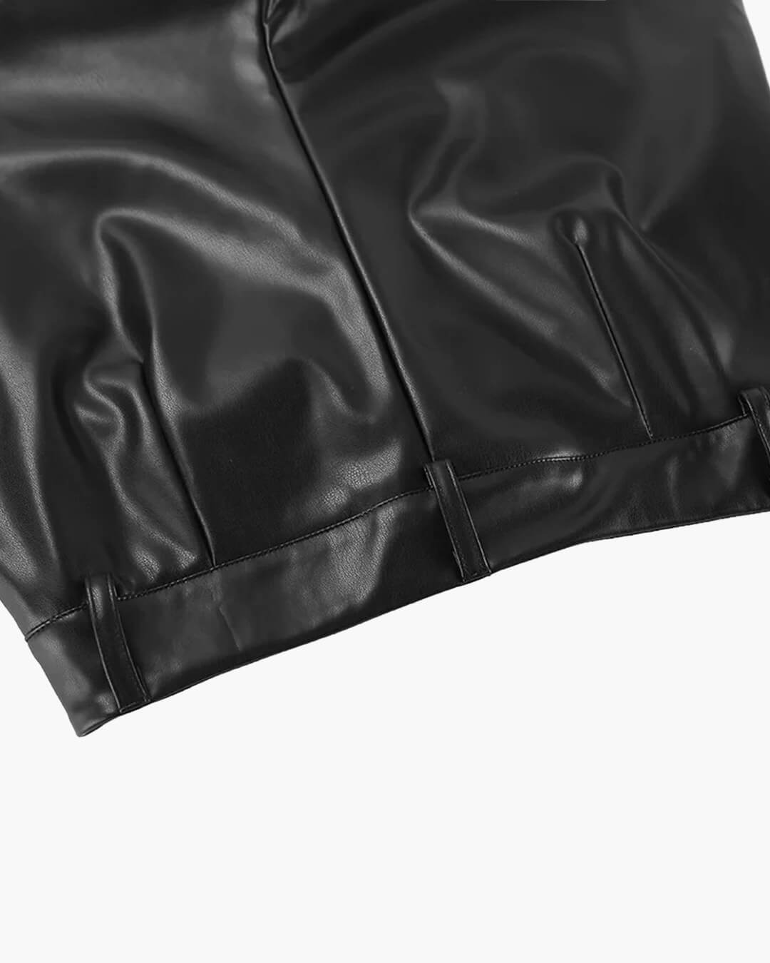 Pantaloni in pelle Ada a gamba larga