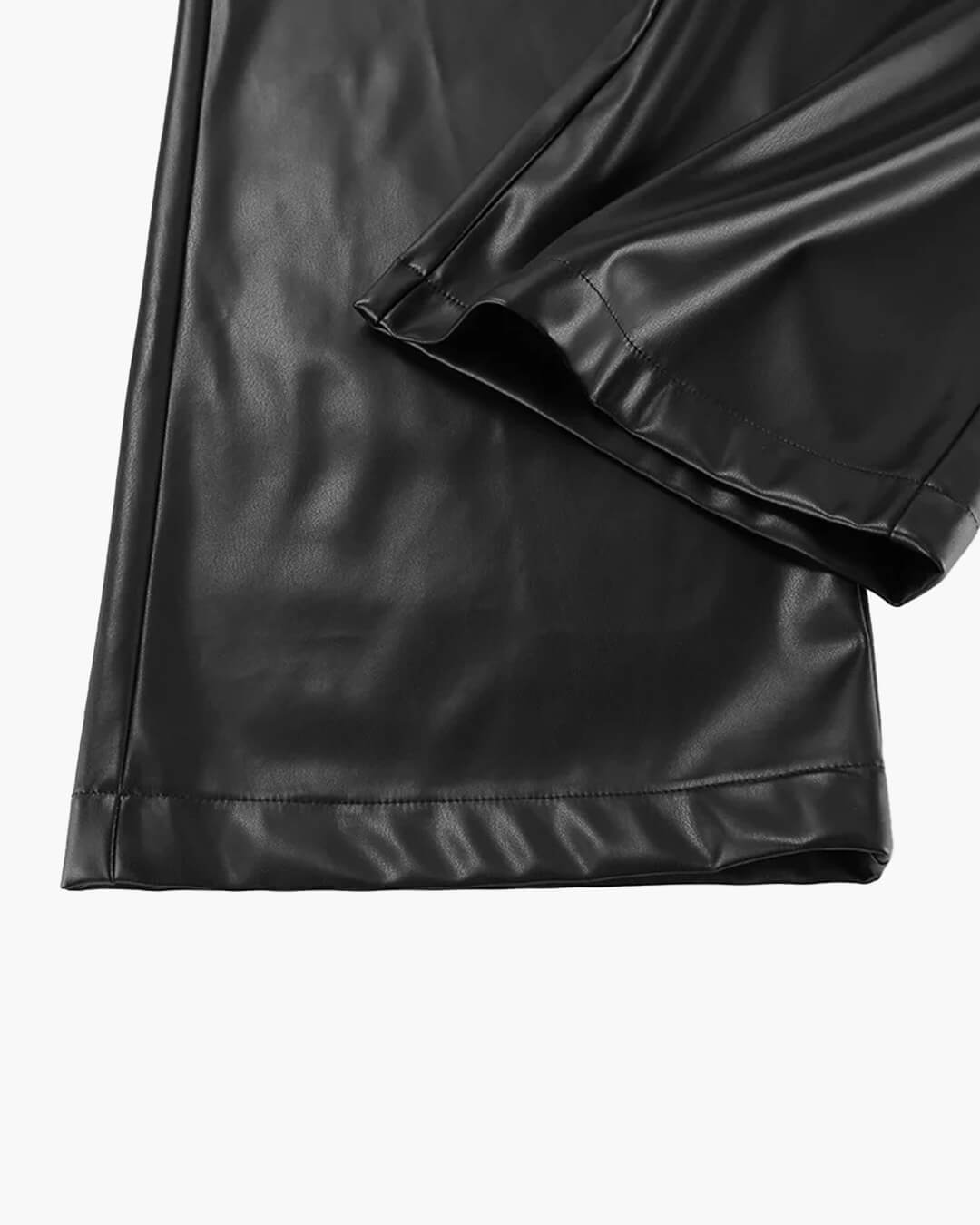 Pantaloni in pelle Ada a gamba larga
