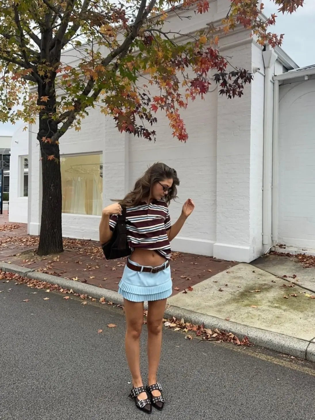 Adarsha Low-Waist Pleated Mini Skirt