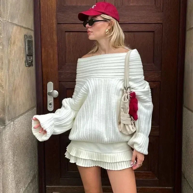 Pull en maille épaules dénudées Aelwen