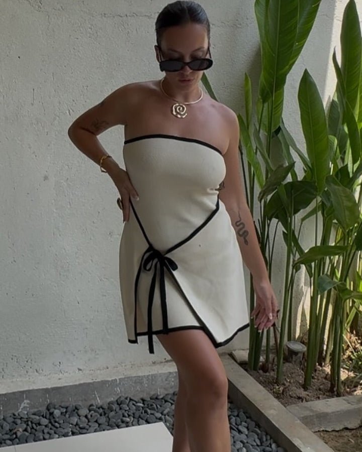 Minivestido con cordones y espalda descubierta Ahana