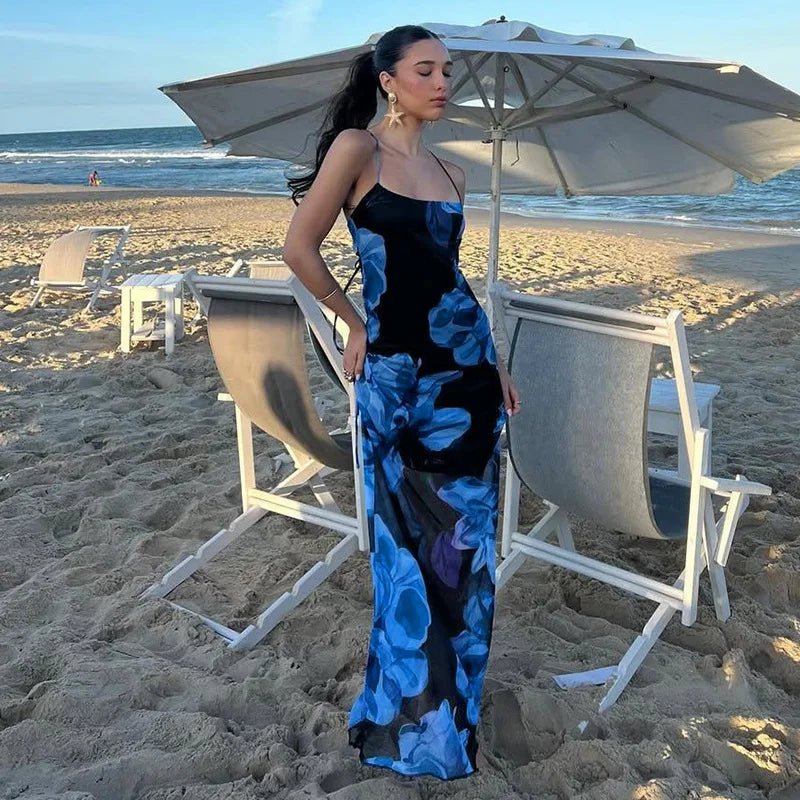 Aileena Tie Dye Lace Detail Maxi Dress
