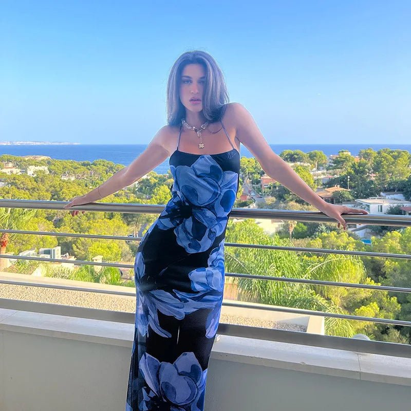 Aileena Tie Dye Lace Detail Maxi Dress