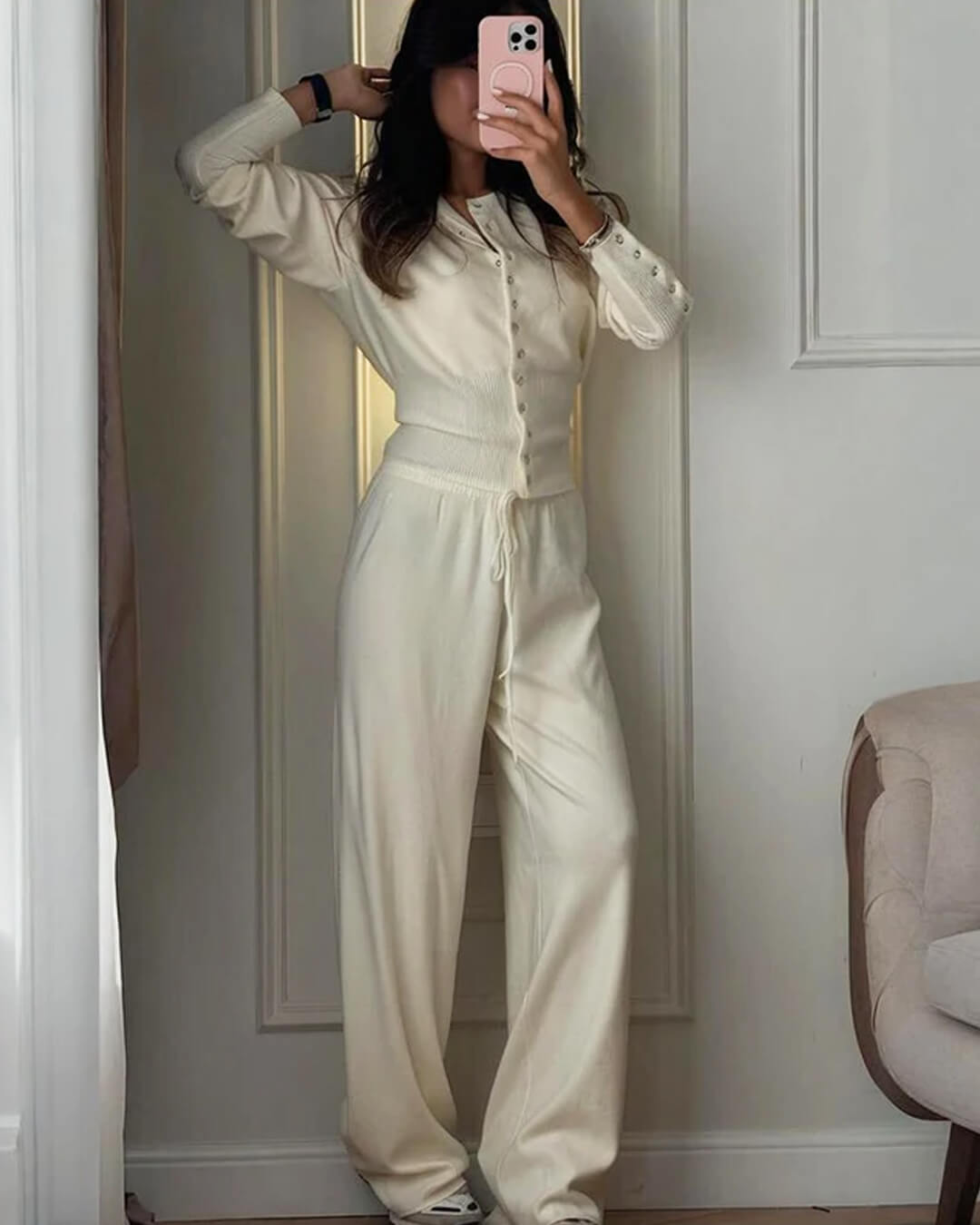 Aimee Strick-Set aus Cardigan und Hose