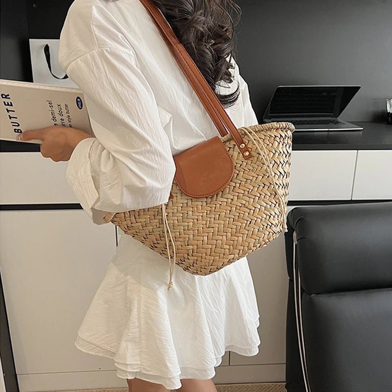 Aisea Woven Rattan Shoulder Bag