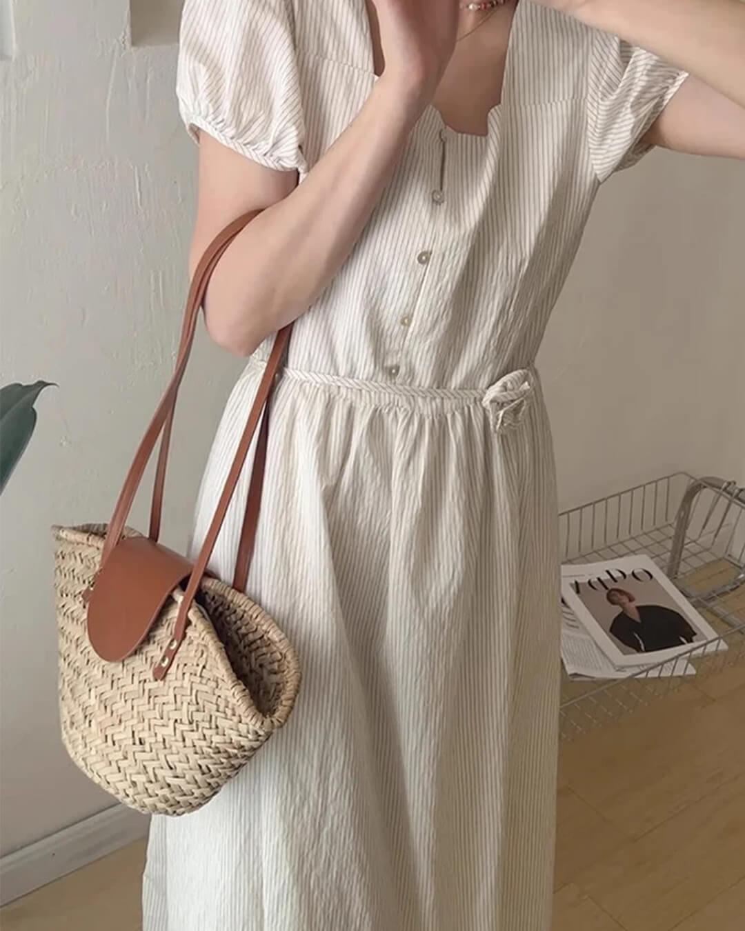 Aisea Woven Rattan Shoulder Bag