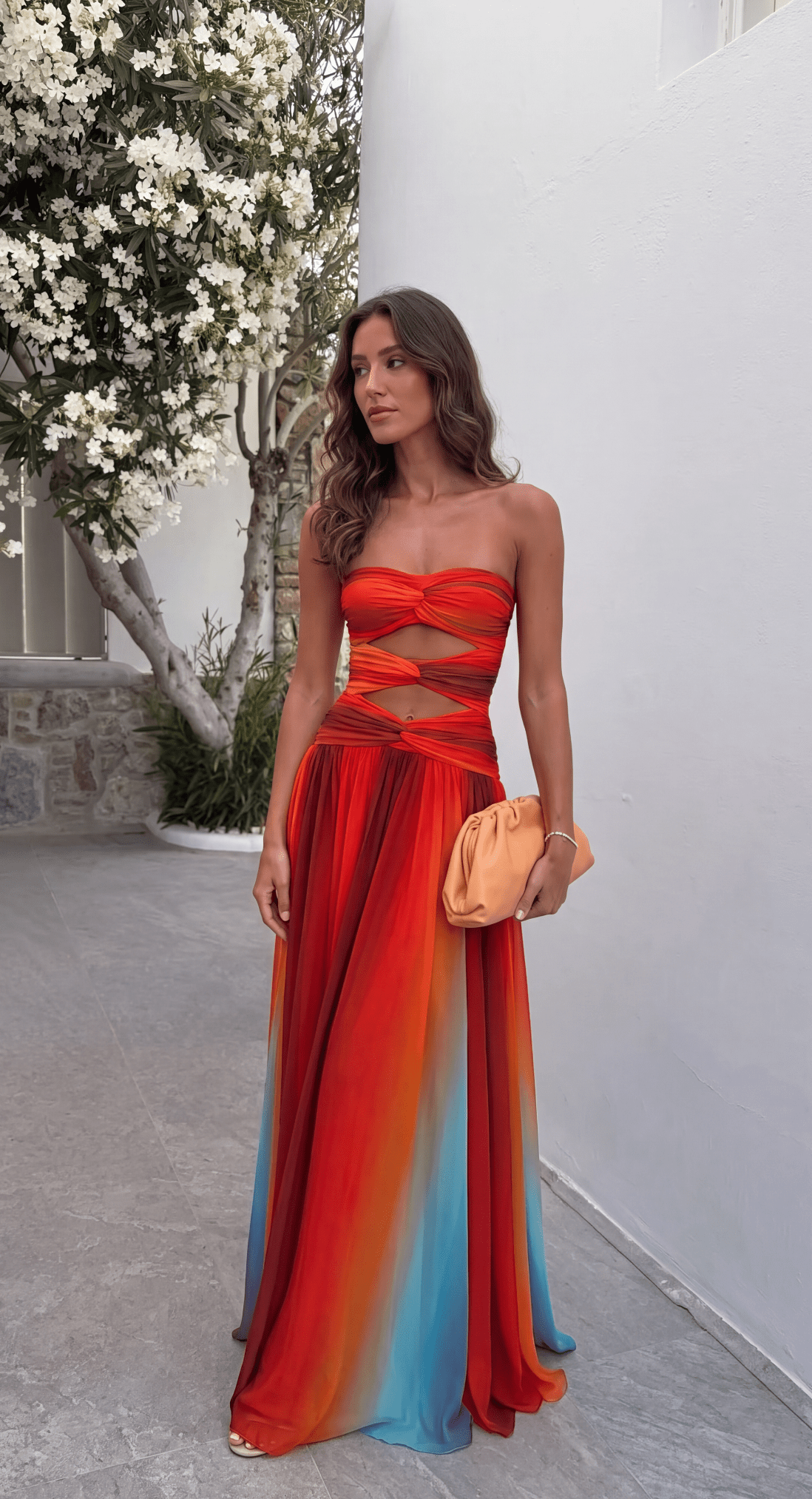 Aiselta Maxikleid mit Knotendetail