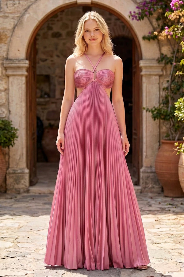 Aisen maxijurk van gekreukte chiffon