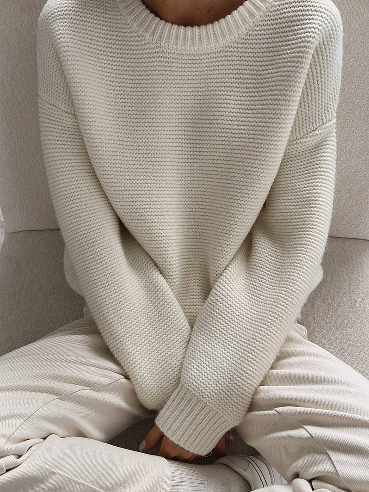 Aisionn Cotton Knit Sweater