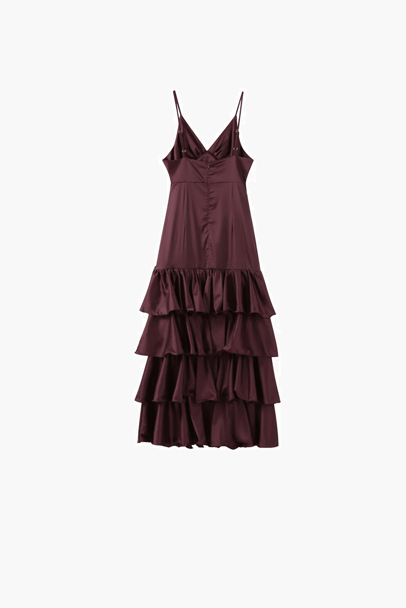 Vestido de alças Aisley com folhos