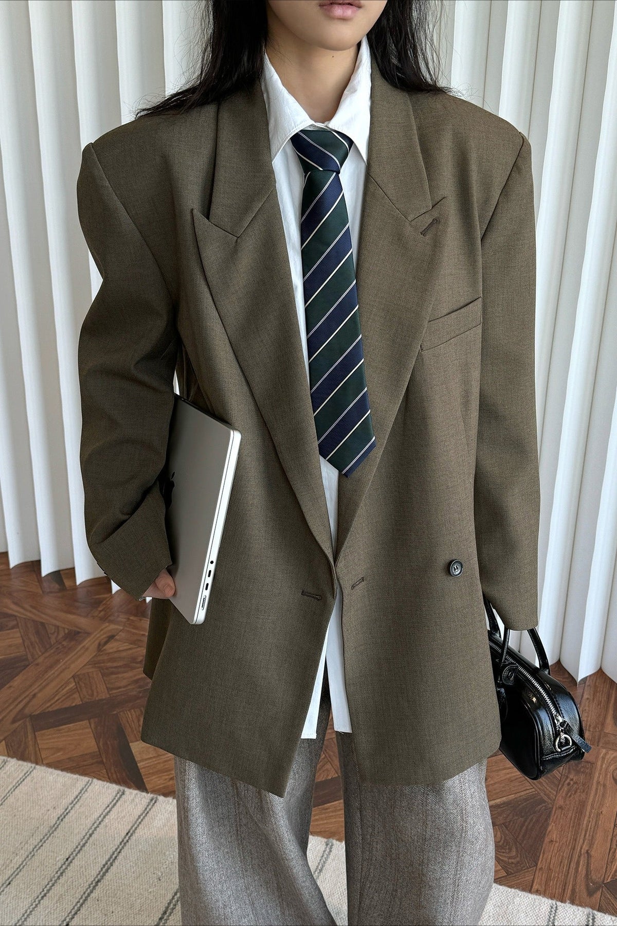 Akira Structured Shoulder Blazer