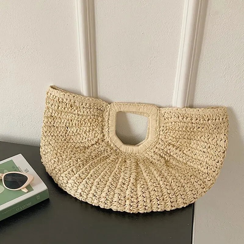 Bianca Half-Moon Rattan Tote Bag