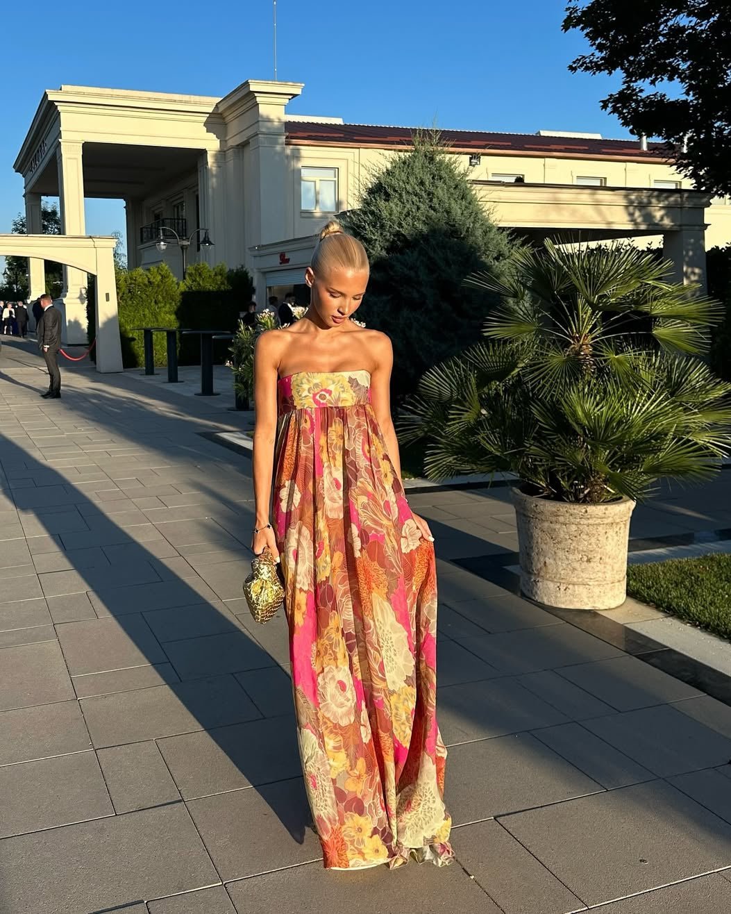 Amaya Floral Strapless Maxi Dress