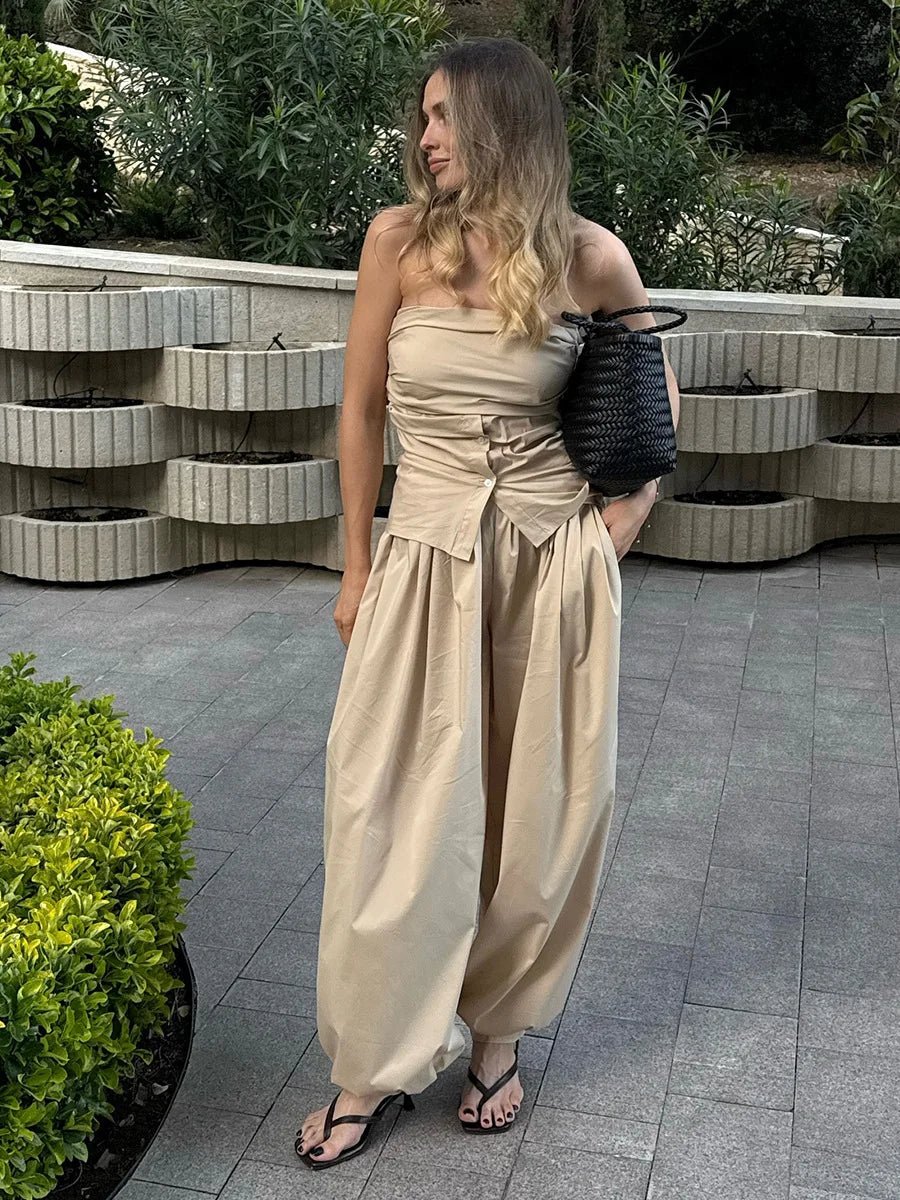 Amethyst Wide Leg Cotton Trousers