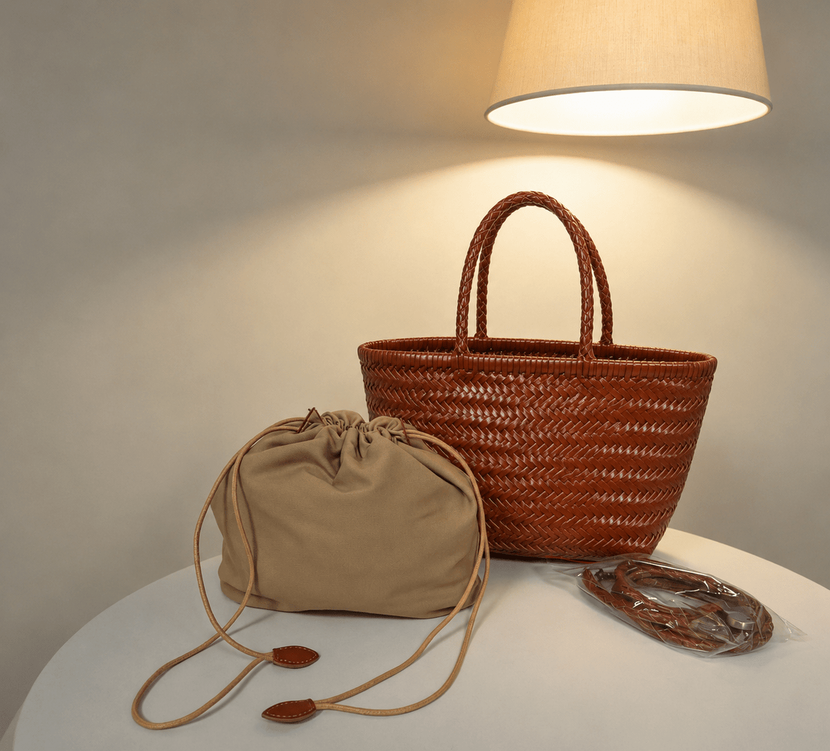 Anais Handwoven Leather-Look Tote Bag