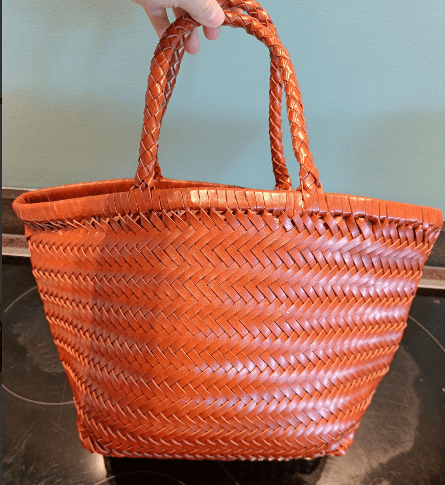 Anais Handwoven Leather-Look Tote Bag