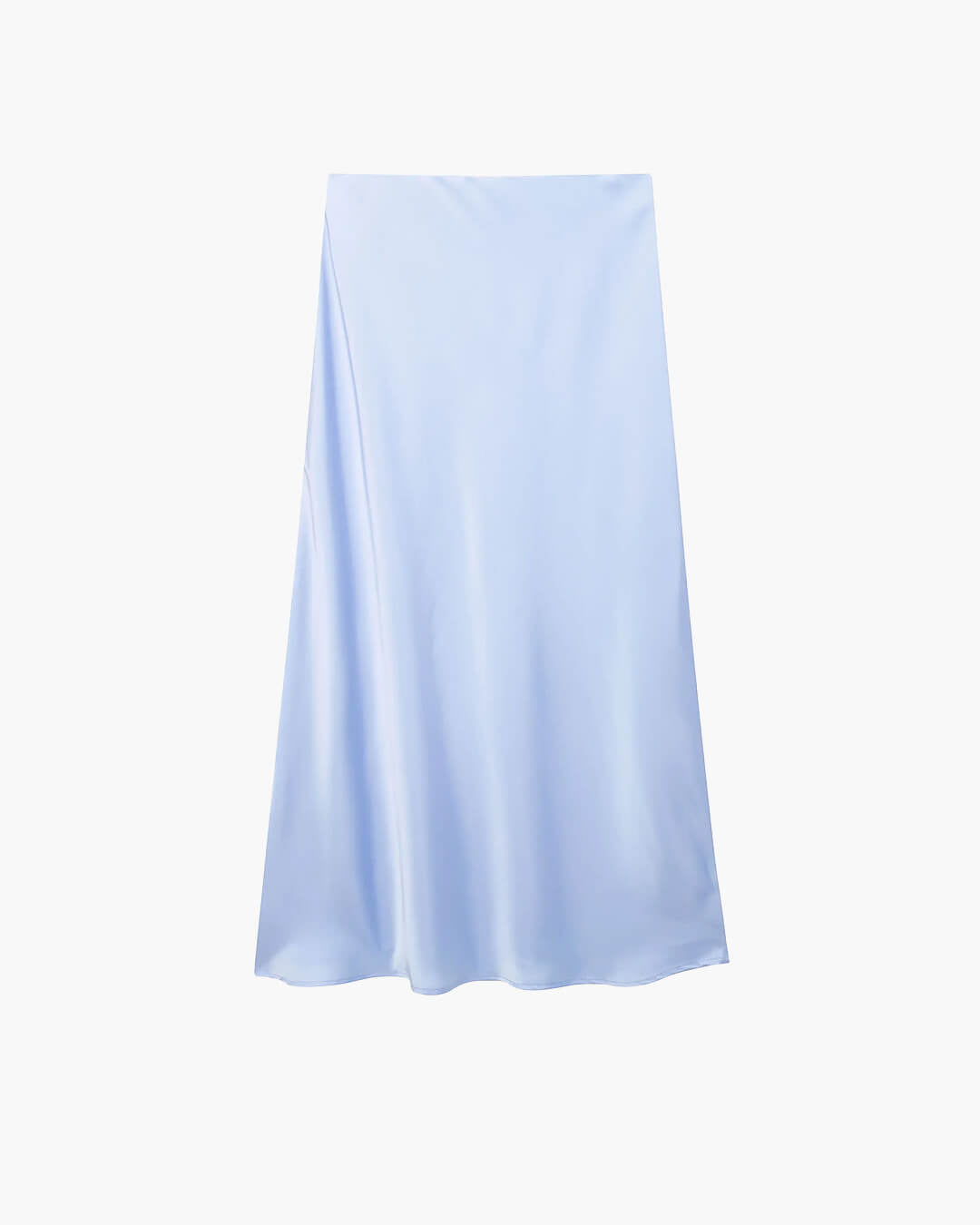Anais High Waist Black Satin Midi Skirt