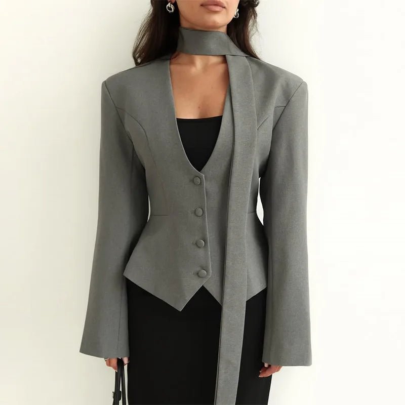 Angie blazer med snøredetaljer
