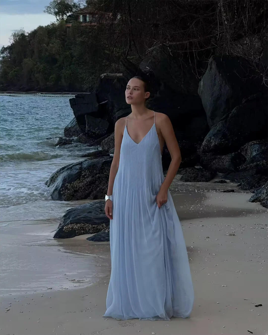 Anna Maxikleid mit offenem Rücken
