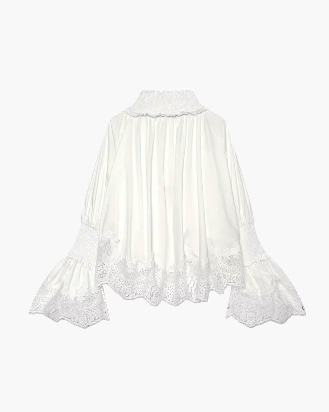 Annie blus med broderier och spetskant