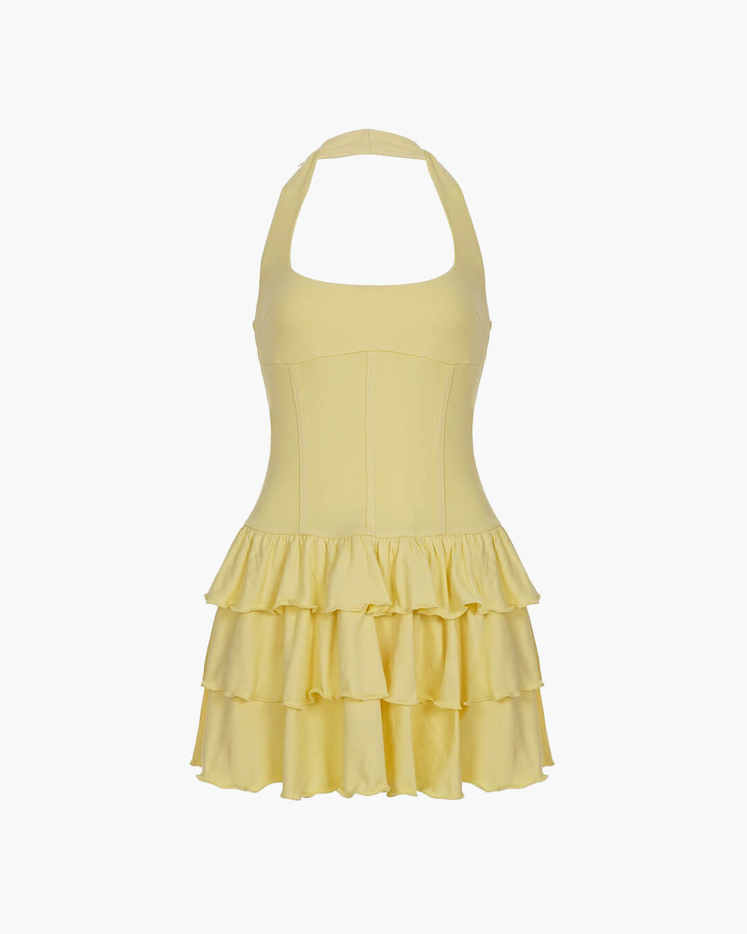 Vestido Annie de falda acampanada en línea A con escote cuadrado