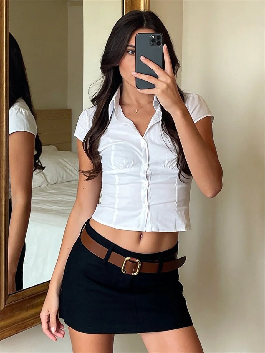 Blusa corta con botones Ariana