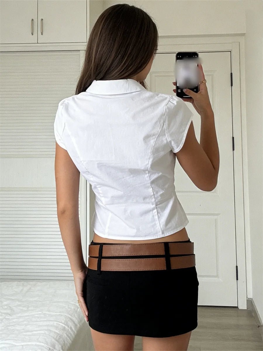 Blusa corta con botones Ariana