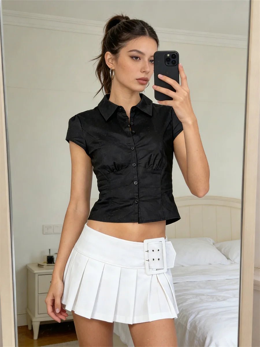 Blusa corta con botones Ariana