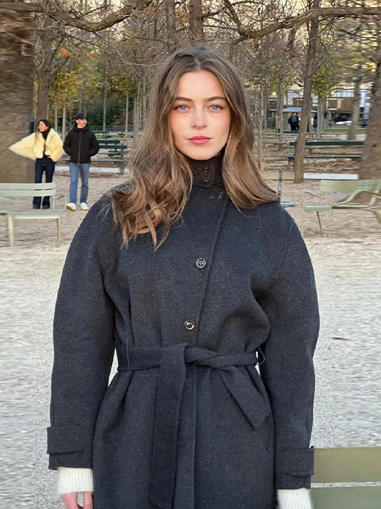 Manteau court à col officier Ashley