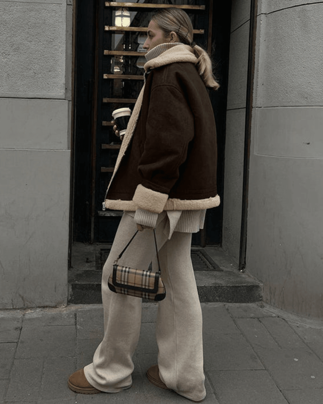 Chaqueta de ante y cuero sintético Aurora