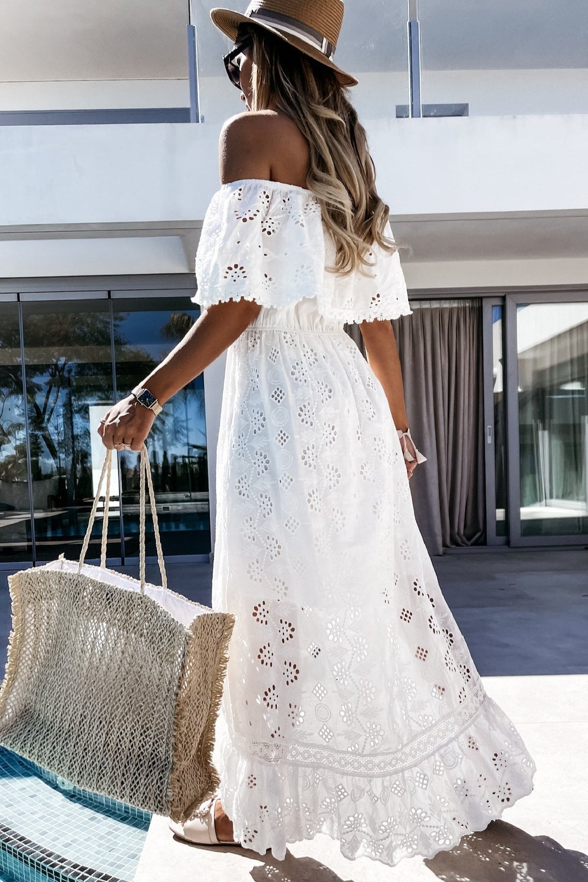 Aurore Boho-Maxikleid mit Carmen-Ausschnitt