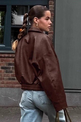 Azara Vintage-Jacke aus Kunstleder