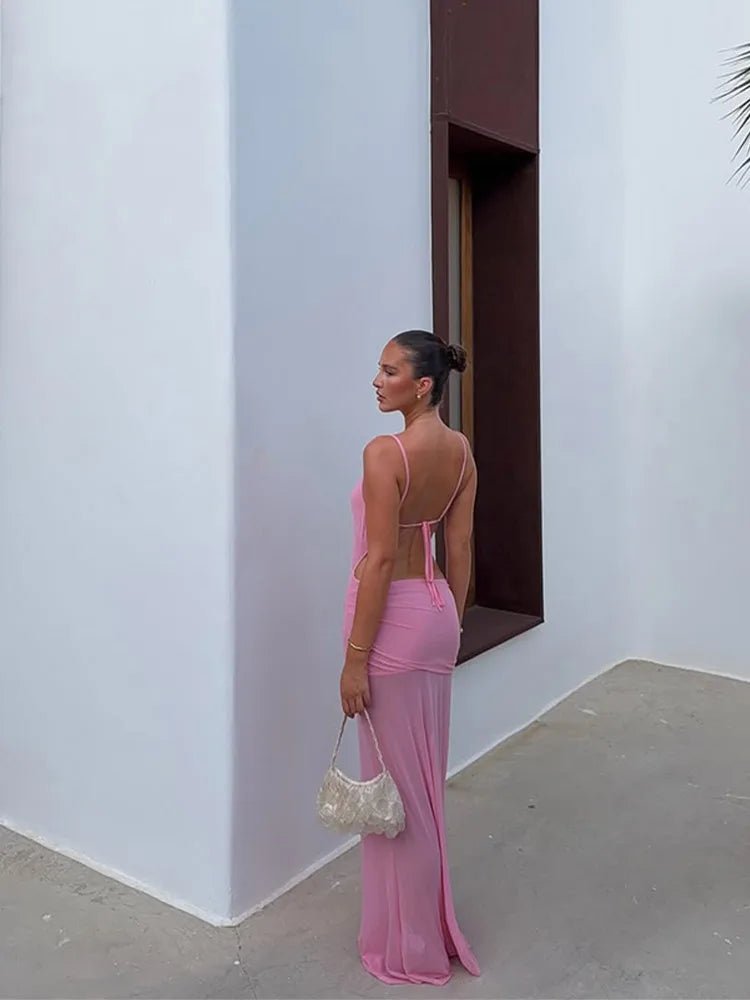 Vestido largo con abertura y detalle retorcido Beatrice