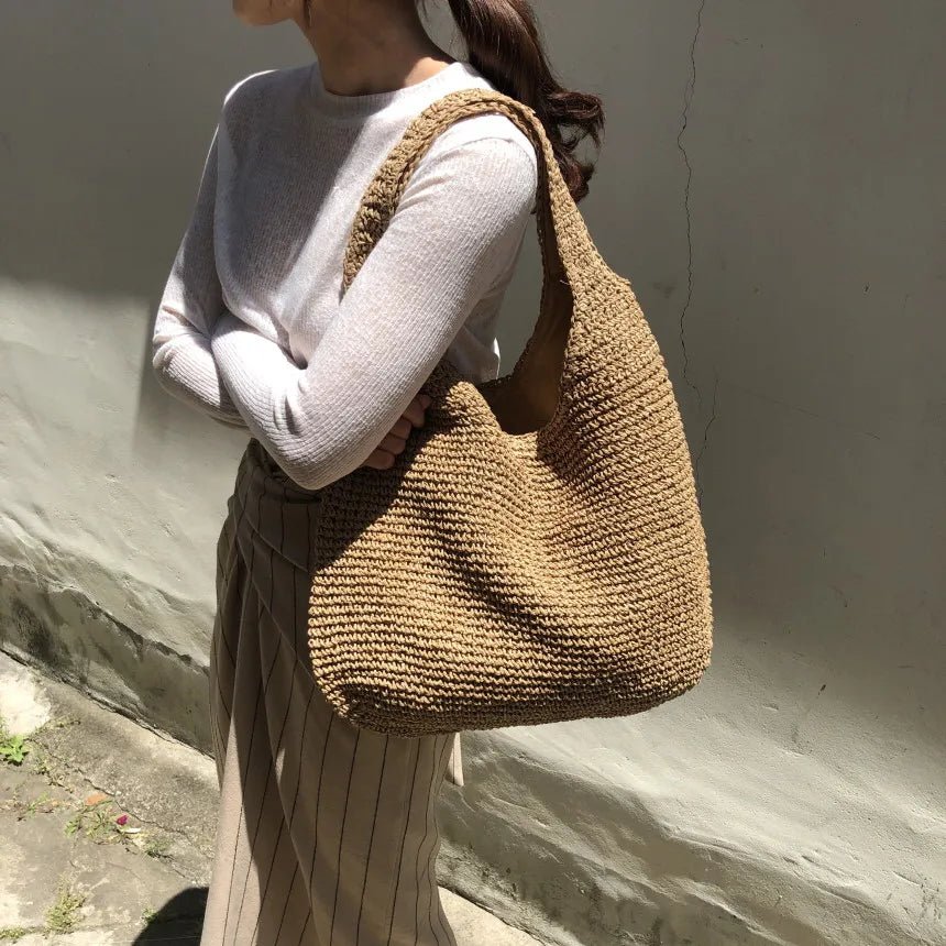 Υφαντή τσάντα tote Beatrice από ρατάν