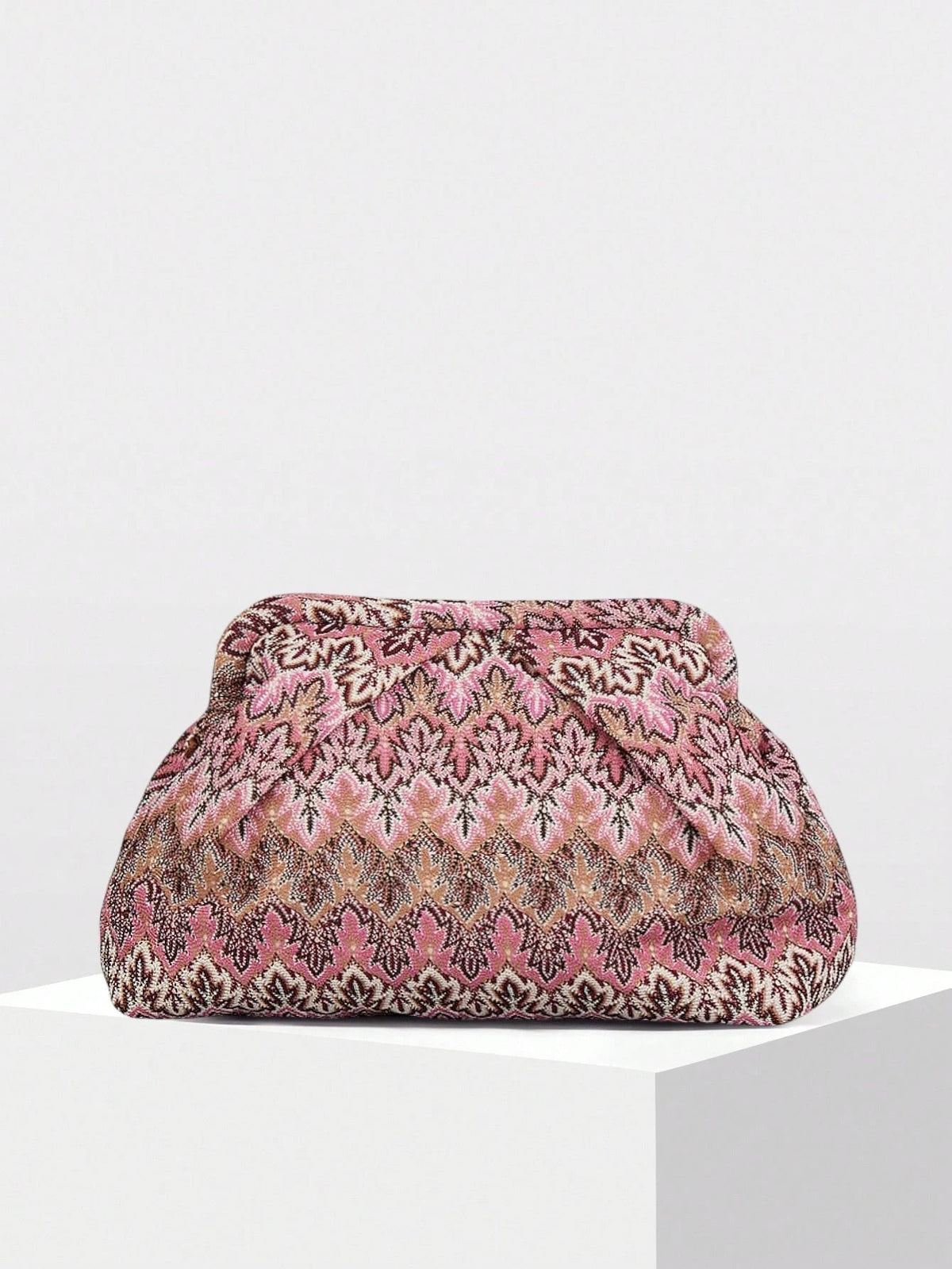 Clutch plisado de jacquard Beatriz
