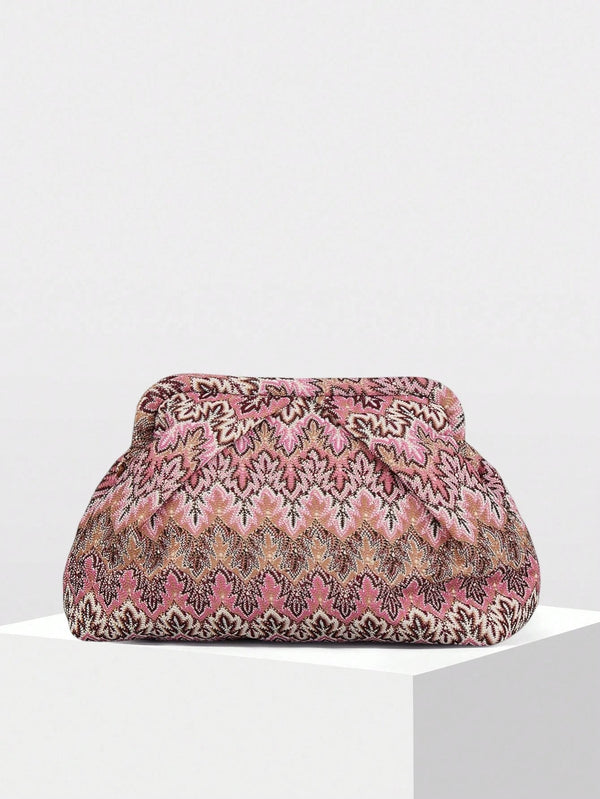 Pochette plissée en jacquard Beatriz