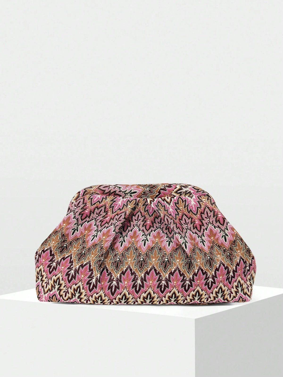 Clutch plisado de jacquard Beatriz
