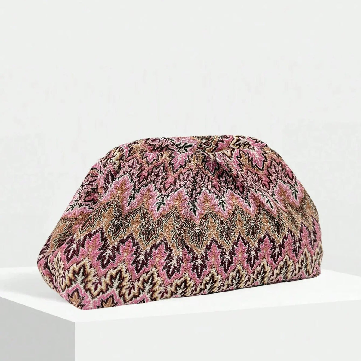 Clutch plisado de jacquard Beatriz