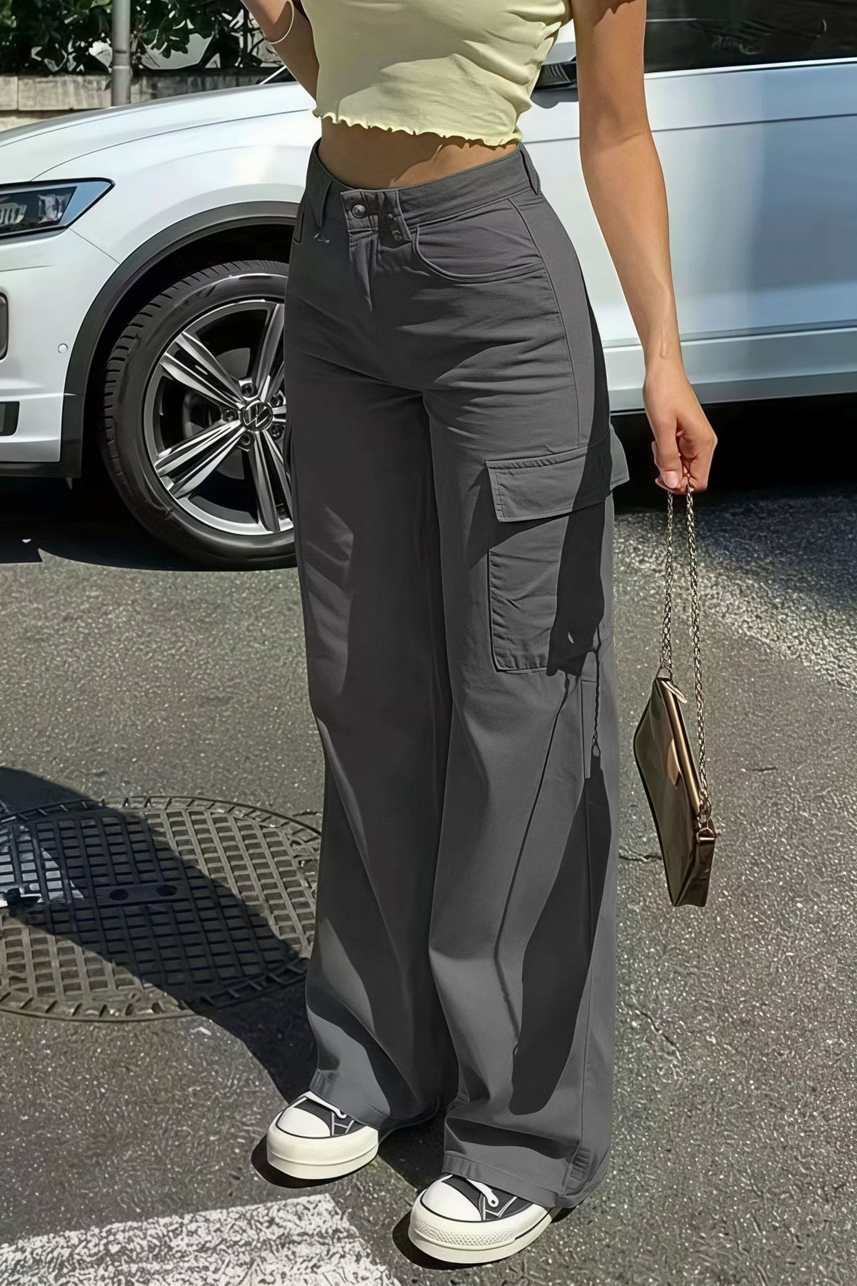 Bianca Cargo-Hose mit Taschen und geradem Bein