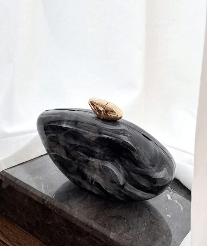 Bianca Shell-Shaped Acrylic Evening Clutch