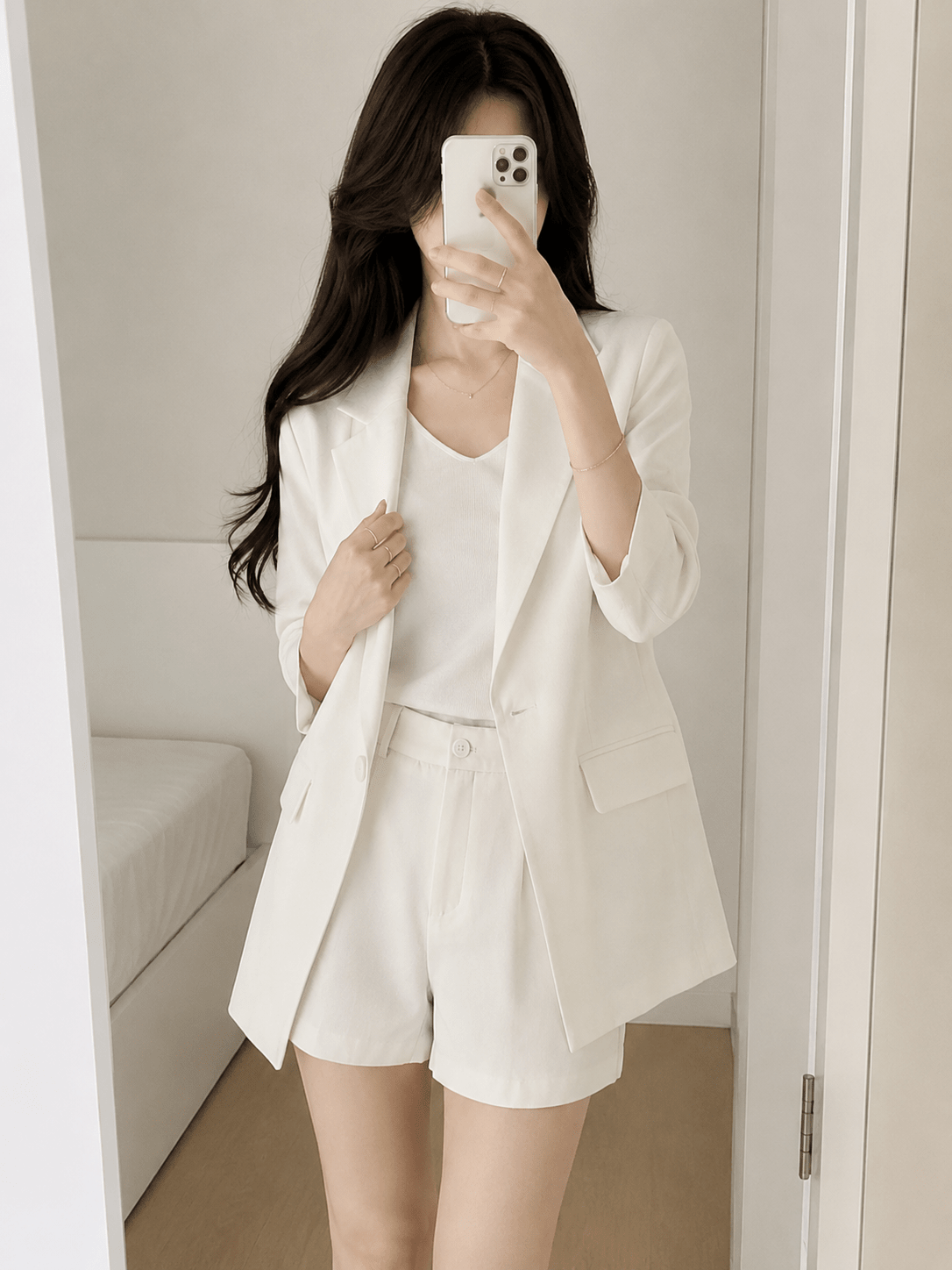 Conjunto Bianca de blazer de manga curta