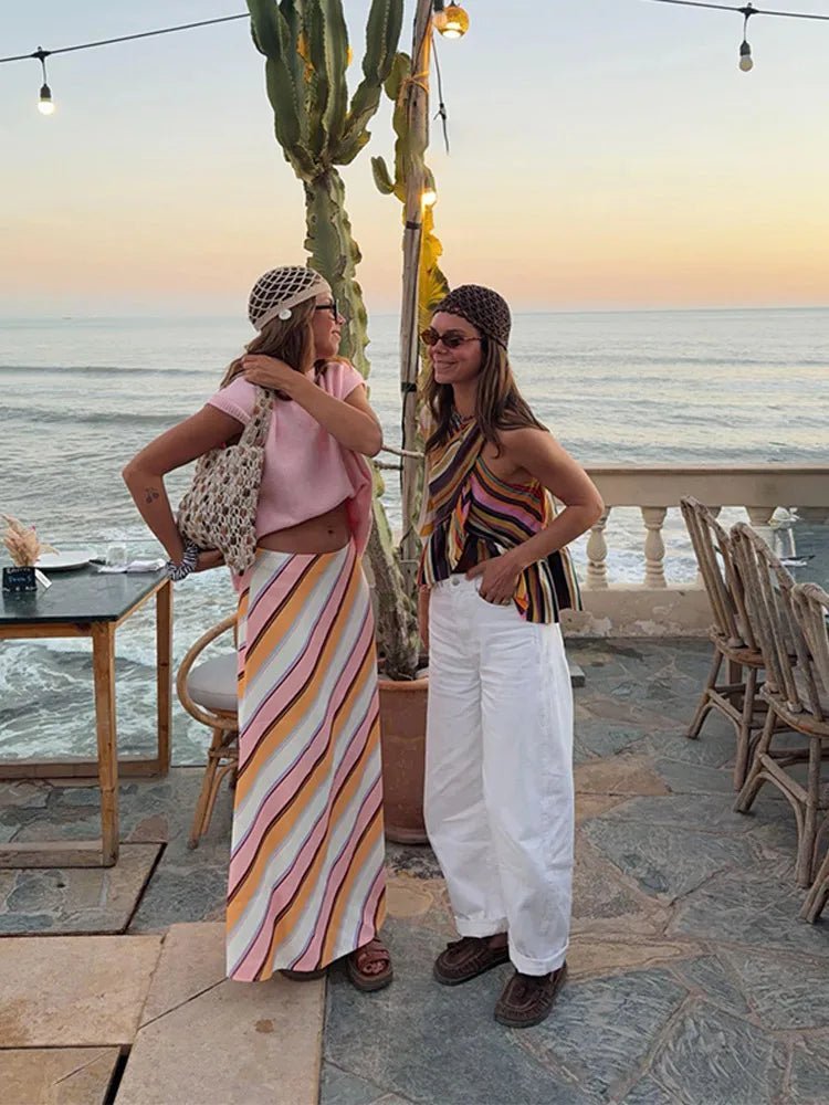 Ριγέ halter τοπ Briana