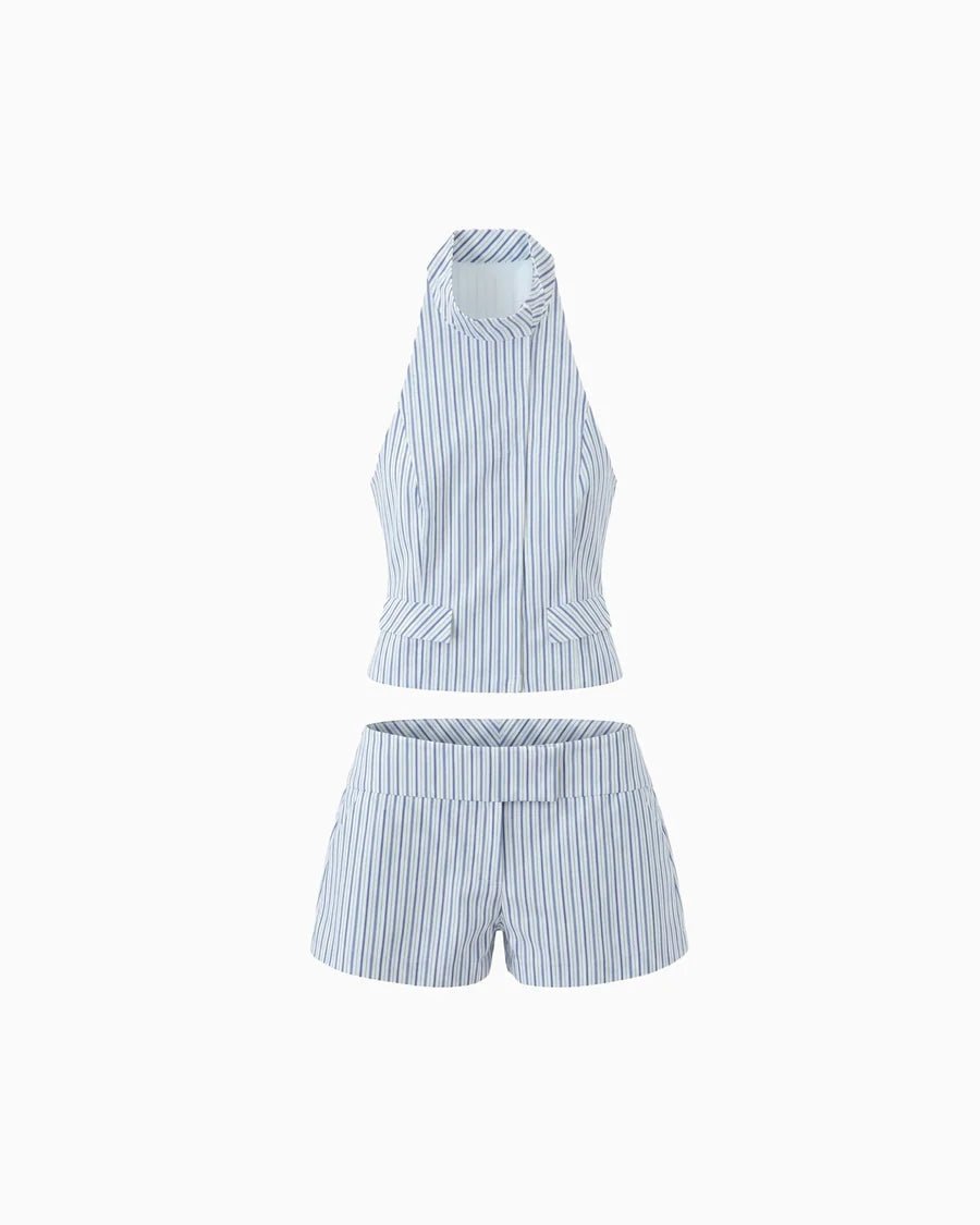 Briana Striped Mini Skirt Set