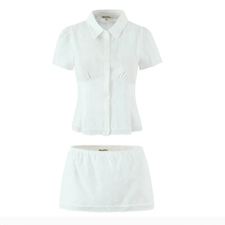 Ensemble short-jupe ajusté raccourci Brianna