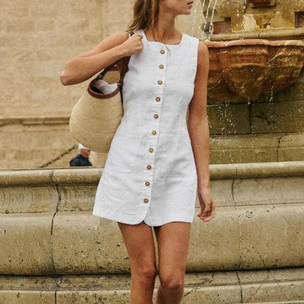Robe d’été Briar en lin à encolure carrée
