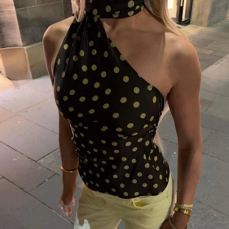 Brielle prickig halterneckblus