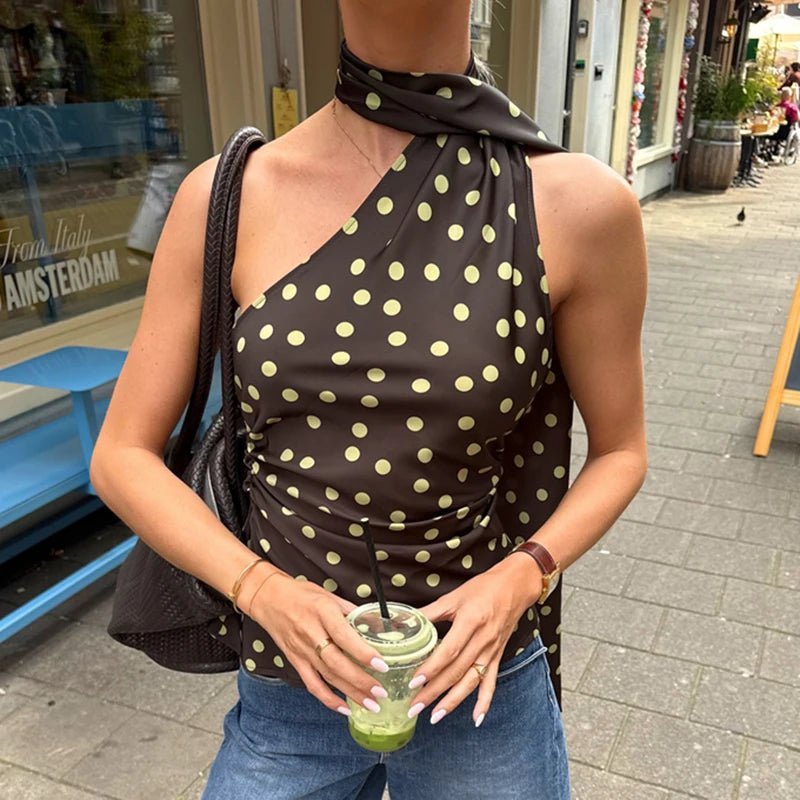 Brielle prickig halterneckblus