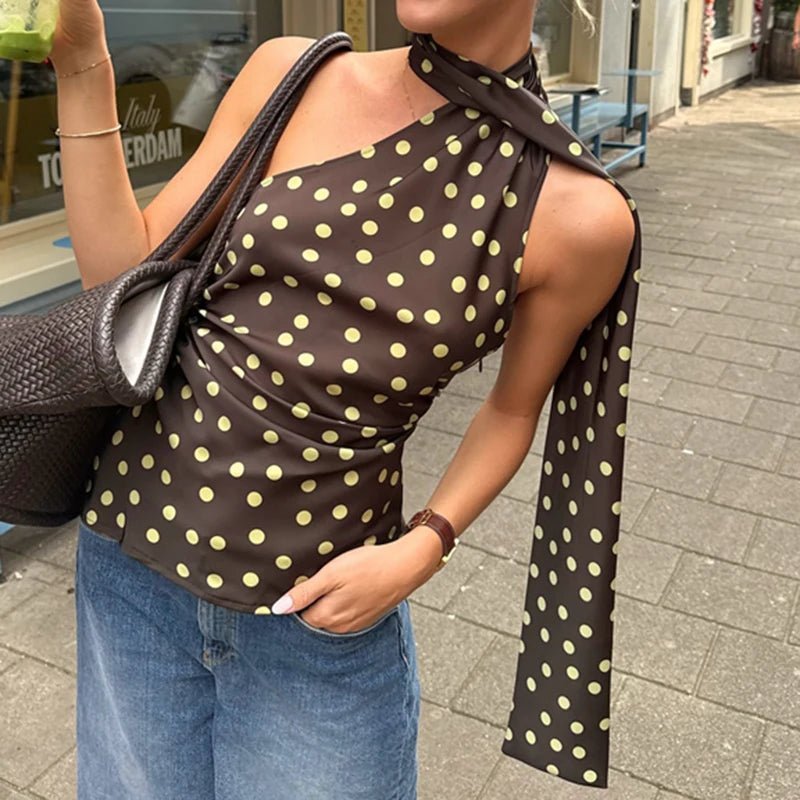 Brielle prickig halterneckblus