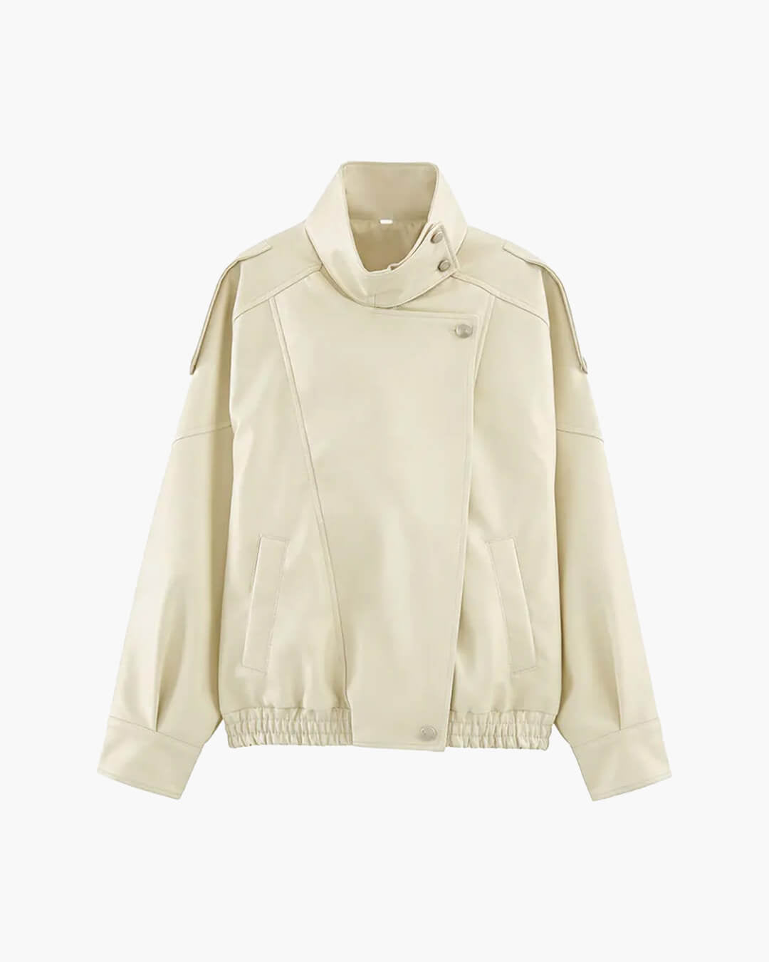 Chaqueta Brienne de cuero sintético con cuello mao