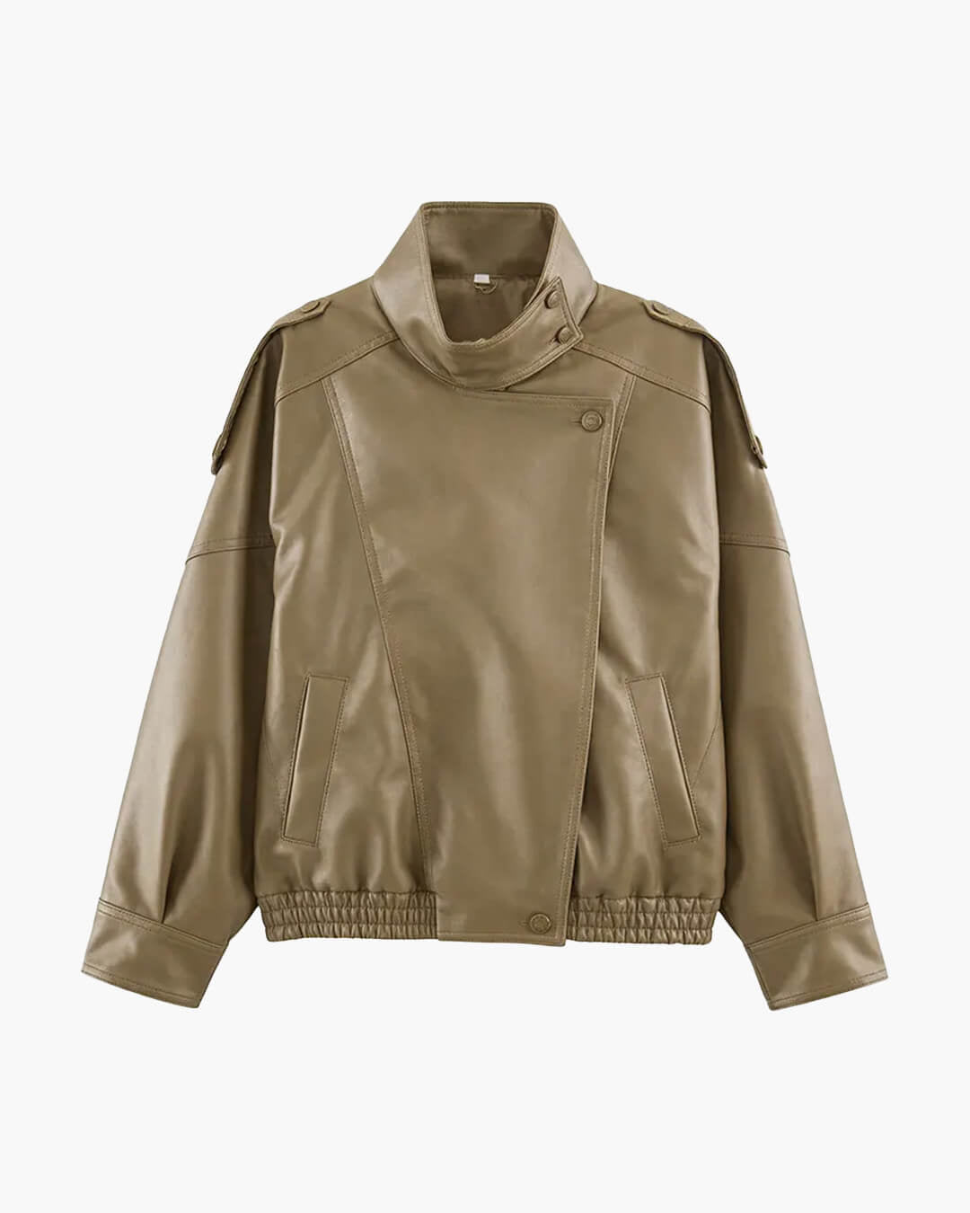 Chaqueta Brienne de cuero sintético con cuello mao